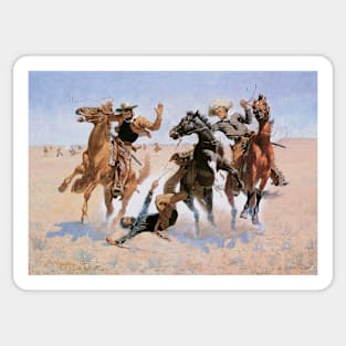 Aiding a Comrade by Frederic Remington Sticker